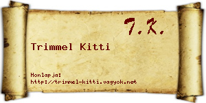 Trimmel Kitti névjegykártya
